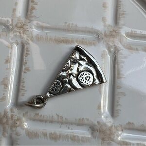 Vintage Pizza Slice Charm 925 Sterling Silver NOS